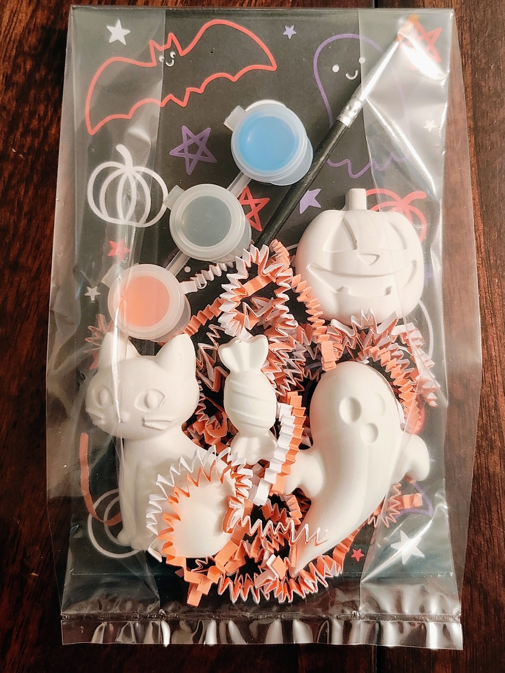 Unbranded Halloween Ceramic Paint-Your-Own Home Art Set in White & Orange